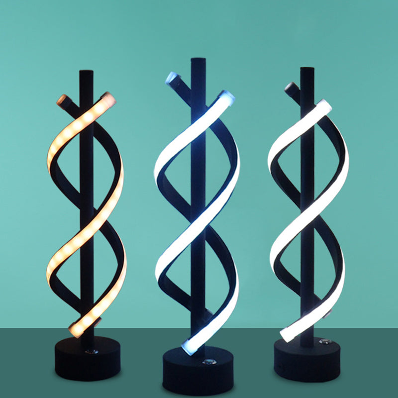 Contemporary Nordic Double Spiral LED Table Lamp for Bedroom