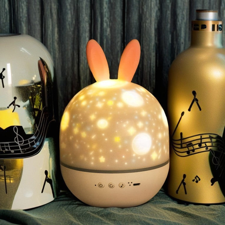 Contemporary Creative Kids Projectable Rabbit Deer LED Table Lamp