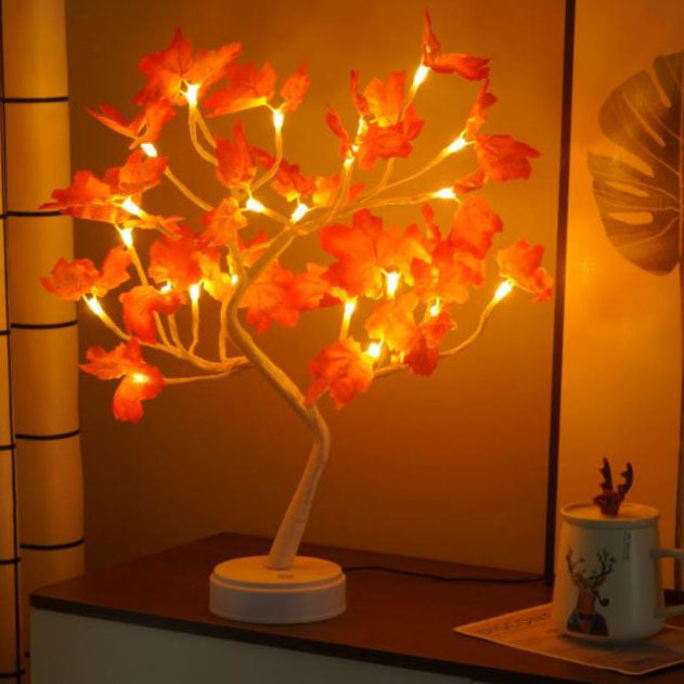 Contemporary Creative LED Maple Leaf Table Lamp for Bedroom