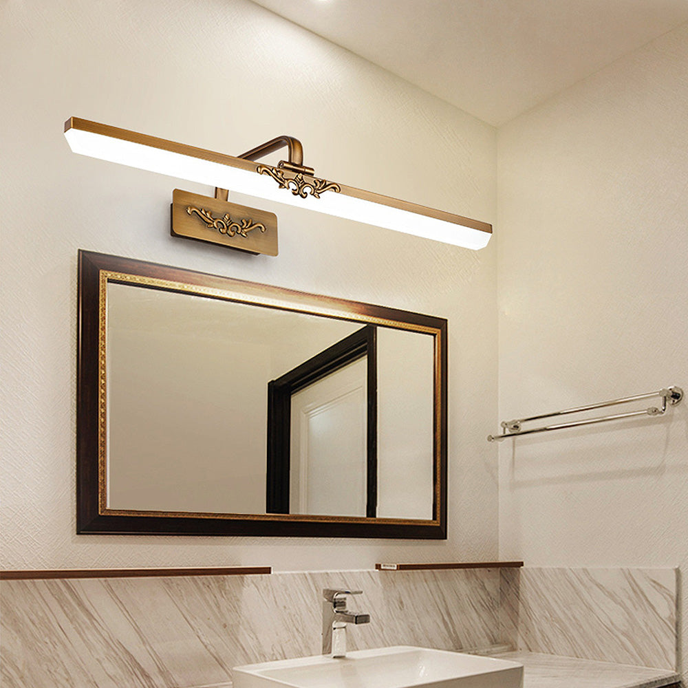 Bronze Metal Design Long Bathroom Wall Lighting