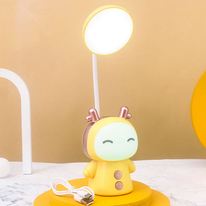 Cartoon Doll LED Desk Lamp with Colorful Eyes - ABS Kids Light