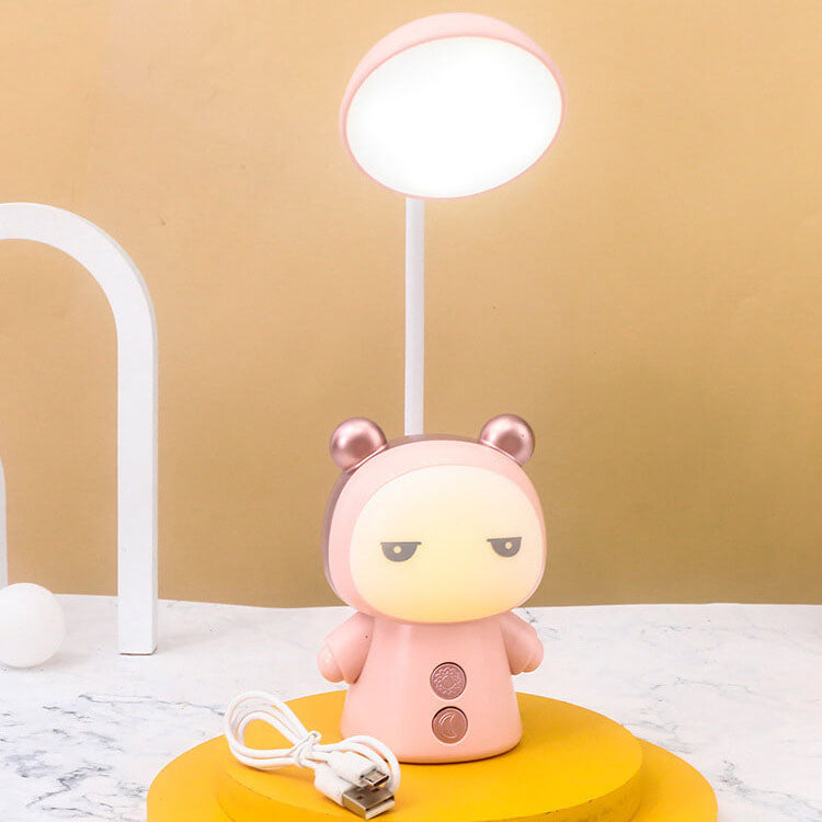 Cartoon Doll LED Desk Lamp with Colorful Eyes - ABS Kids Light