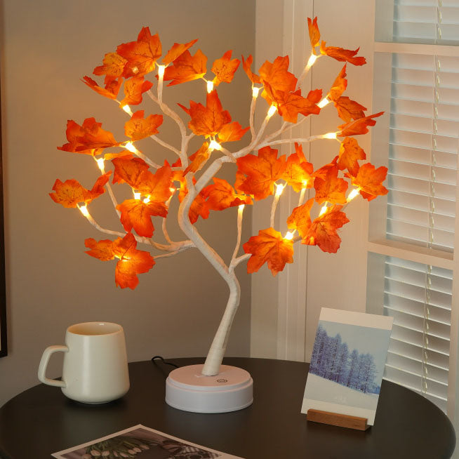 Contemporary Creative LED Maple Leaf Table Lamp for Bedroom