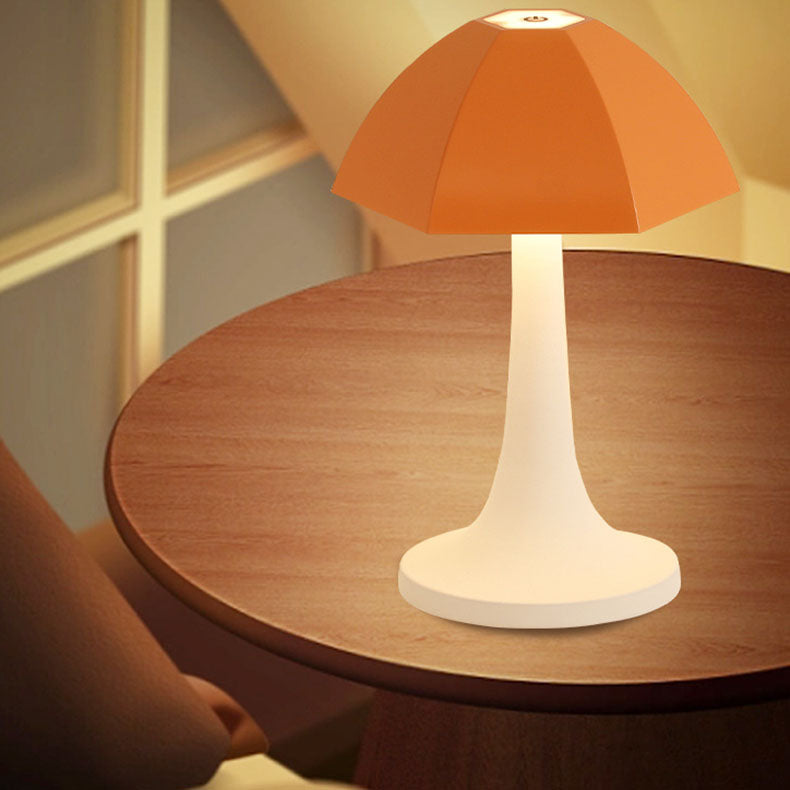 Contemporary Creative Iron Mushroom PE LED USB Table Lamp