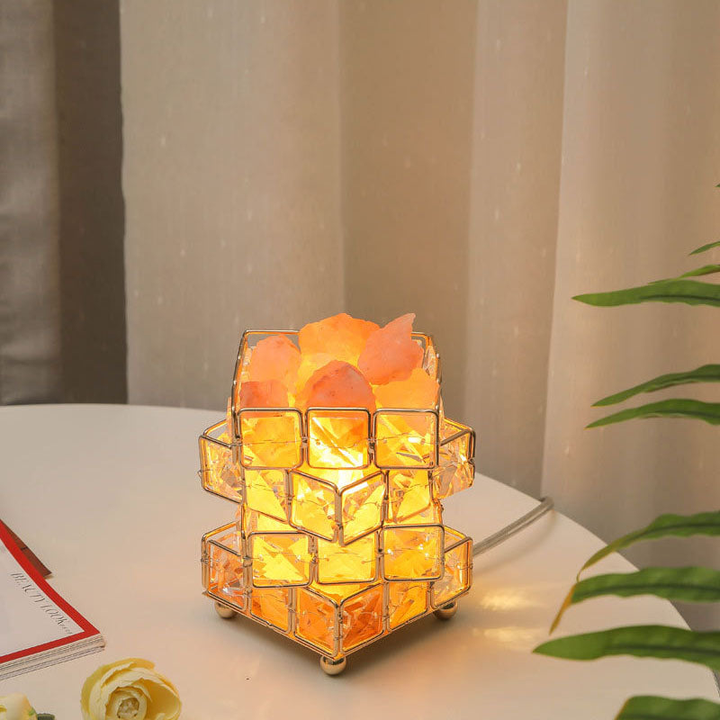 Contemporary Creative Hardware Cube 1-Light Table Lamp for Bedroom