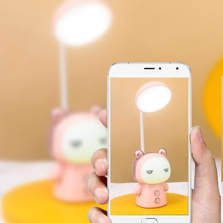 Cartoon Doll LED Desk Lamp with Colorful Eyes - ABS Kids Light