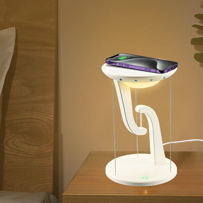 Contemporary Creative Round Hanging Plastic LED Table Lamp for Bedroom