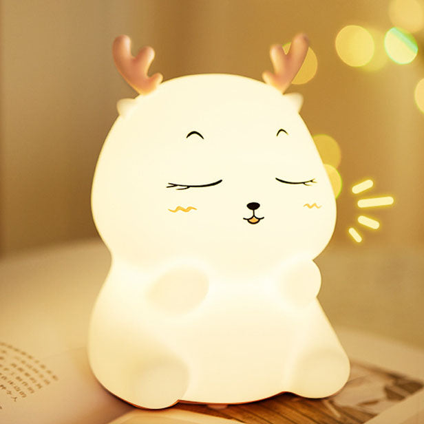 Contemporary Creative Silicone Moose LED USB Night Light Desk Lamp for Bedroom