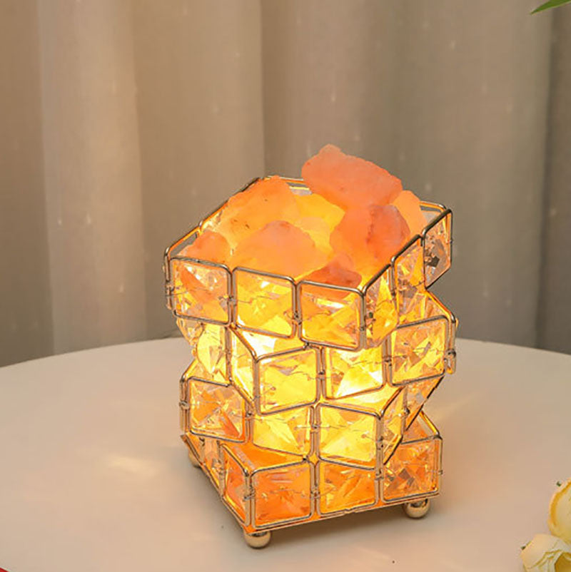 Contemporary Creative Hardware Cube 1-Light Table Lamp for Bedroom