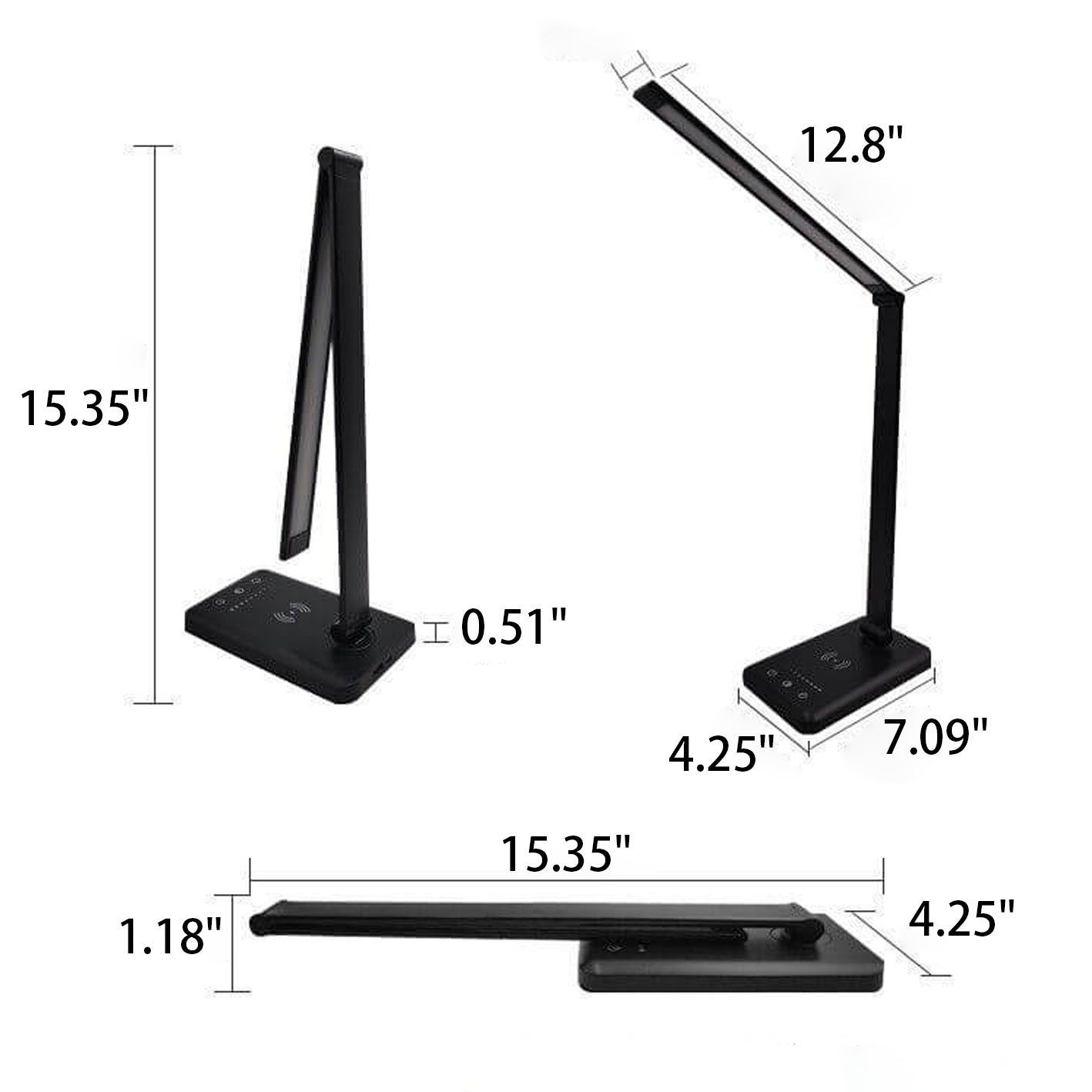 Collapsible Wireless Rechargeable LED Eye Protection Desk Lamp