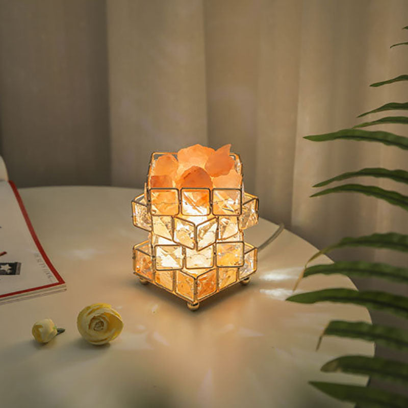 Contemporary Creative Hardware Cube 1-Light Table Lamp for Bedroom