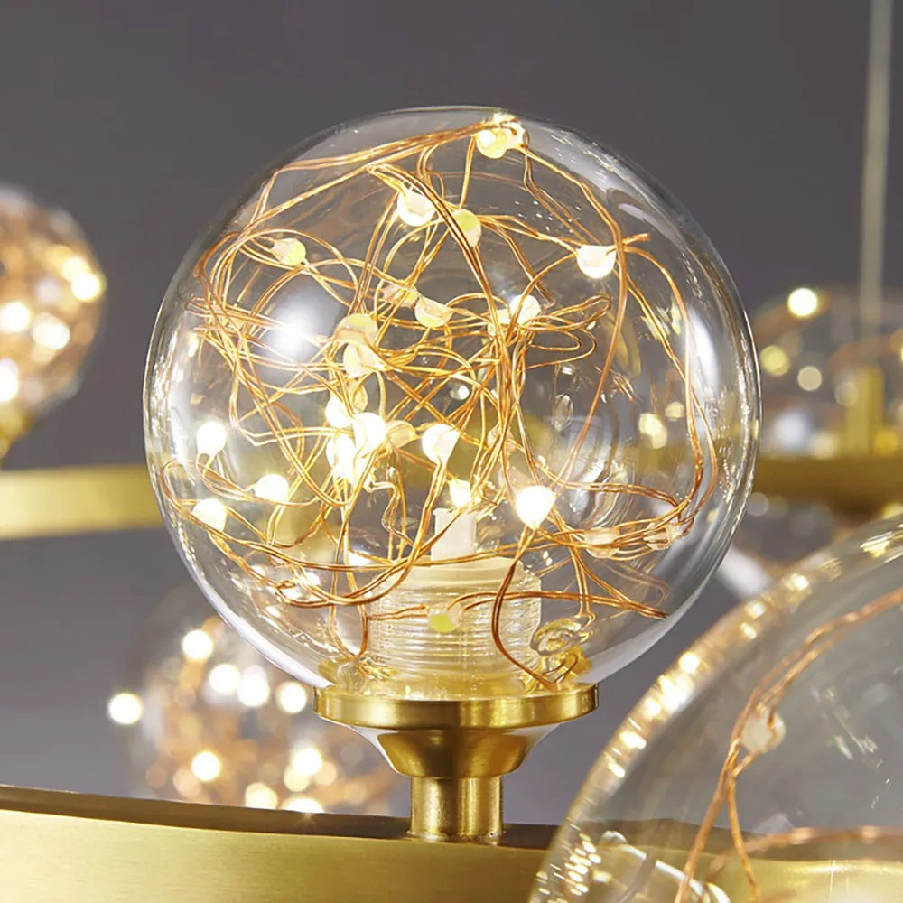 Gold Glass Globe Chandelier