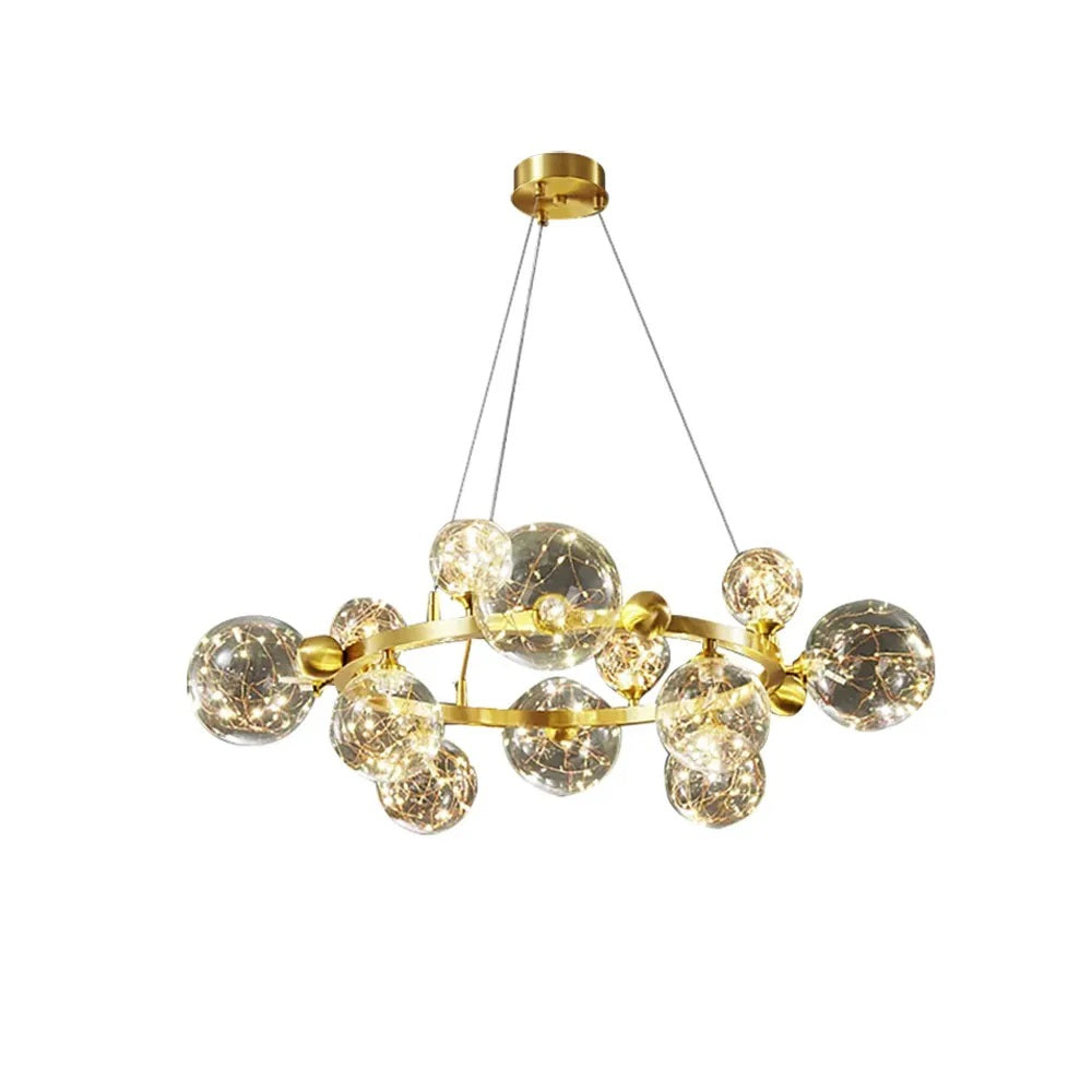 Gold Glass Globe Chandelier