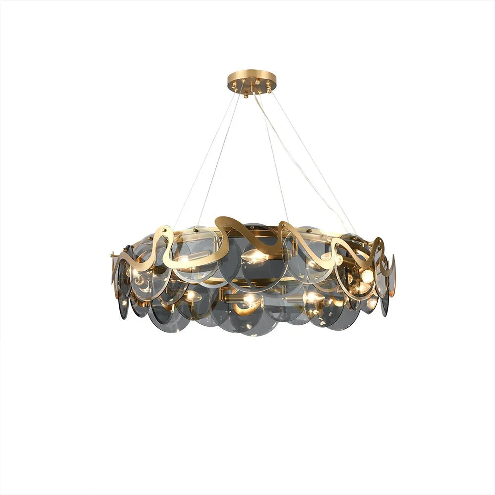 Smokey Gray Glass Chandelier