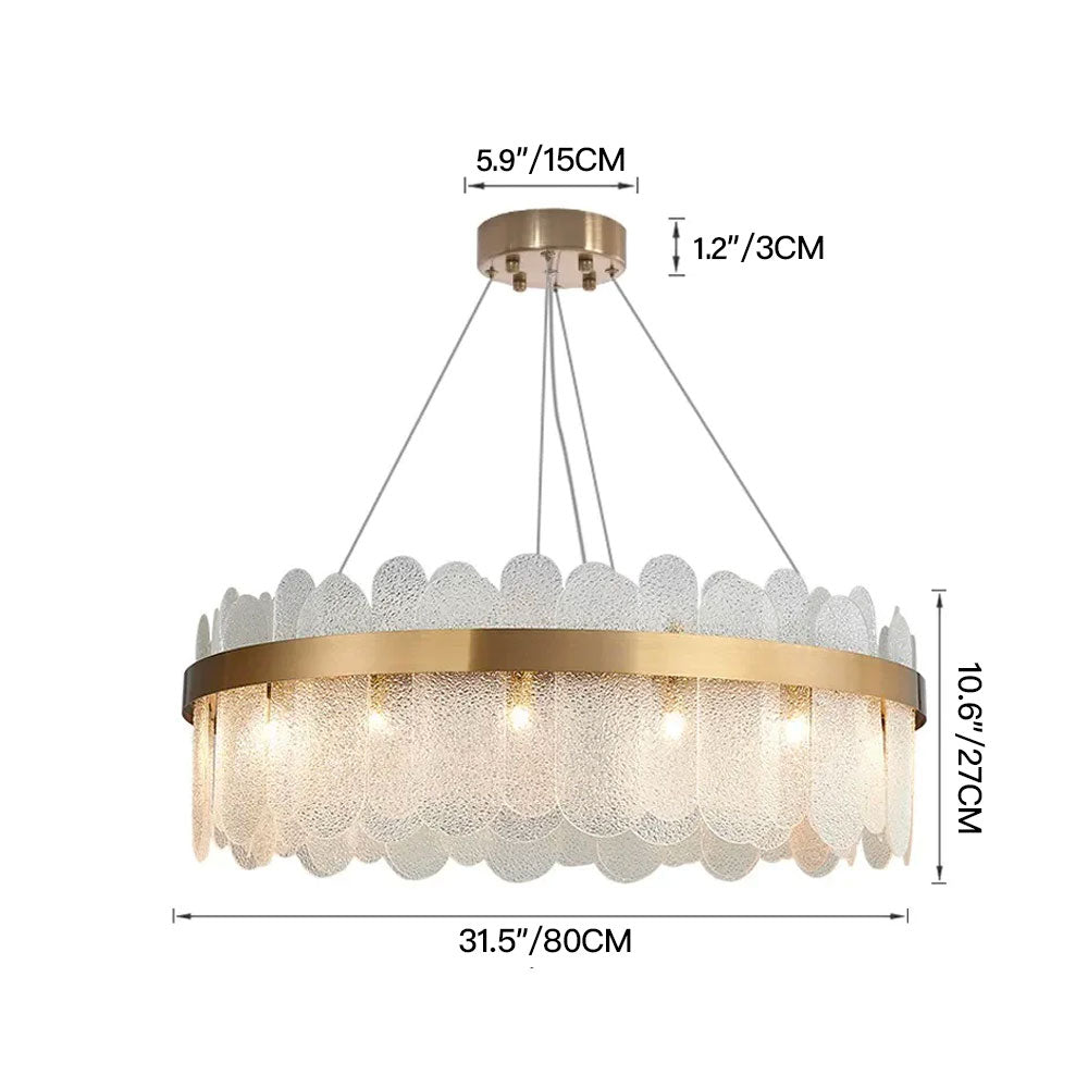 Round Tiered Clear Glass Chandelier