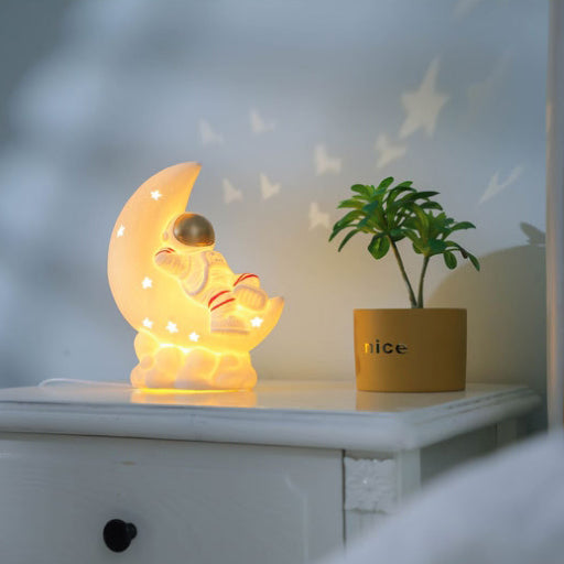 Contemporary Creative Luna Moon Astronaut Rabbit LED Table Lamp