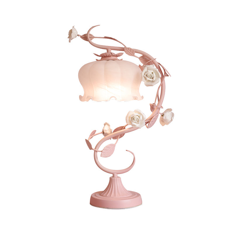 AmberBloom Elegant Rose Lamp – LED Light & Glass Cover