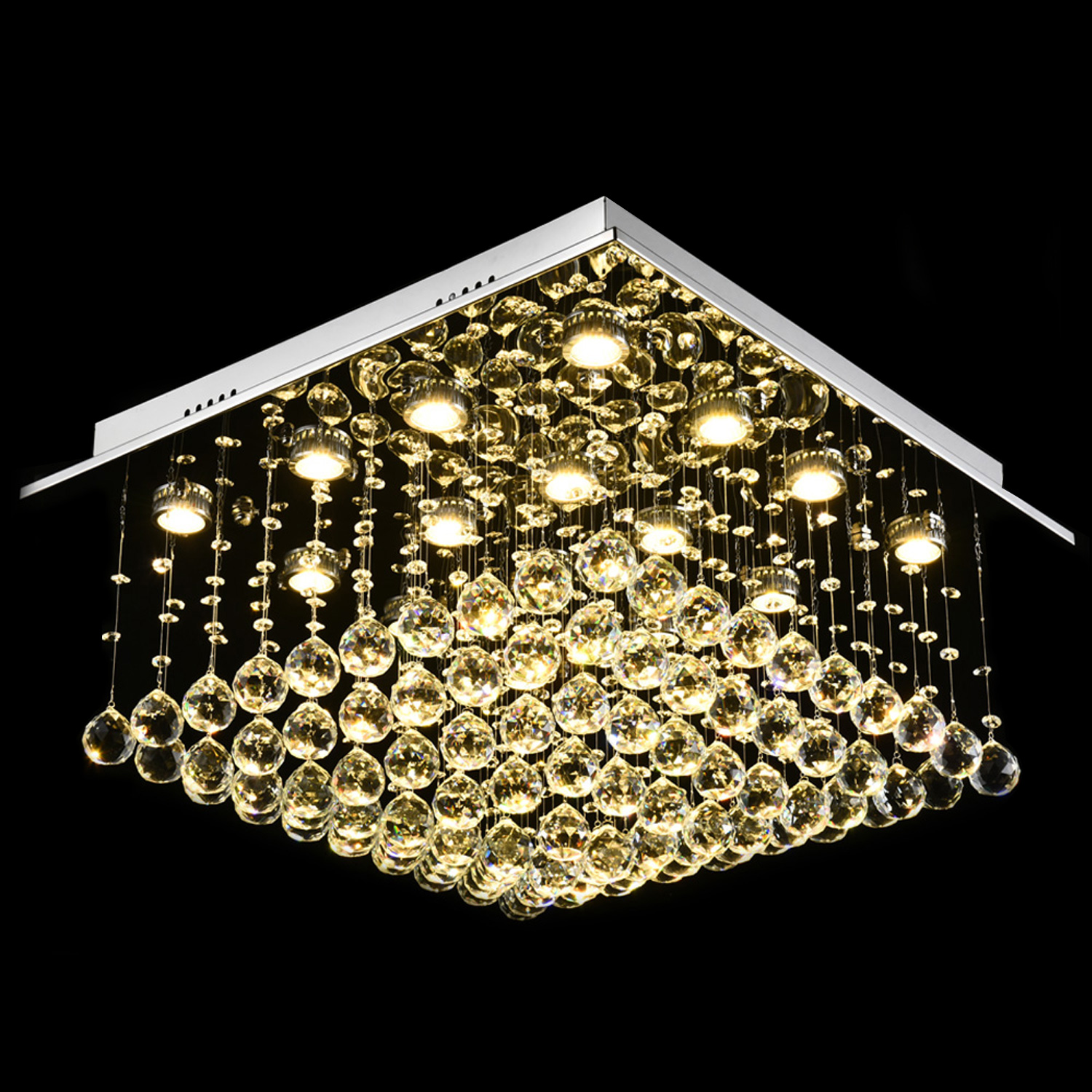 Square Low Ceiling Raindrop Crystal Chandelier