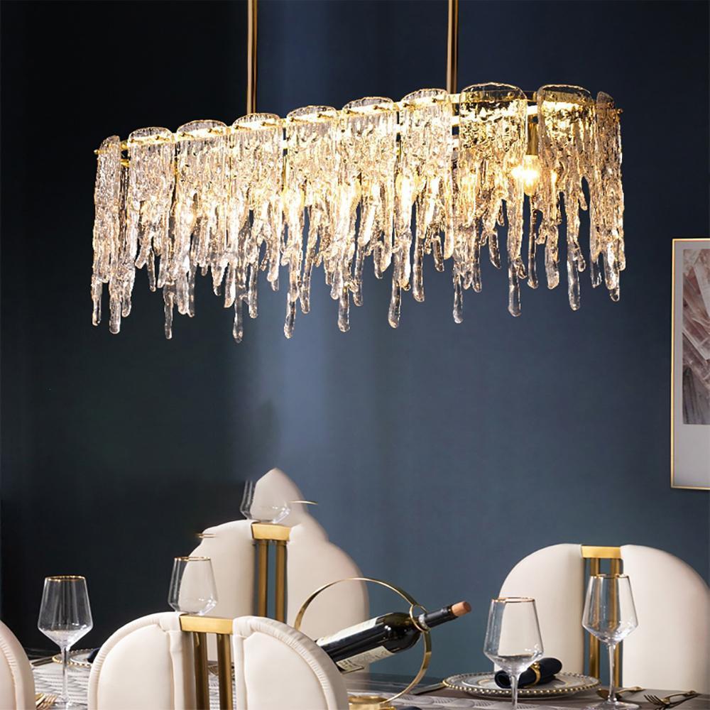 Rectangular Icicle Glass Chandelier