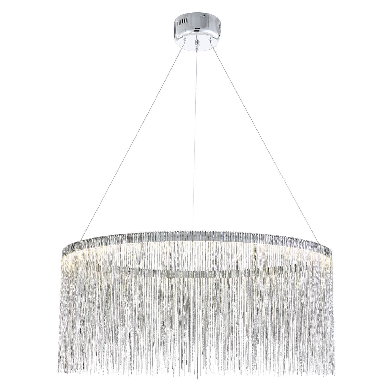 Contemporary Round Linear Aluminum Chandelier