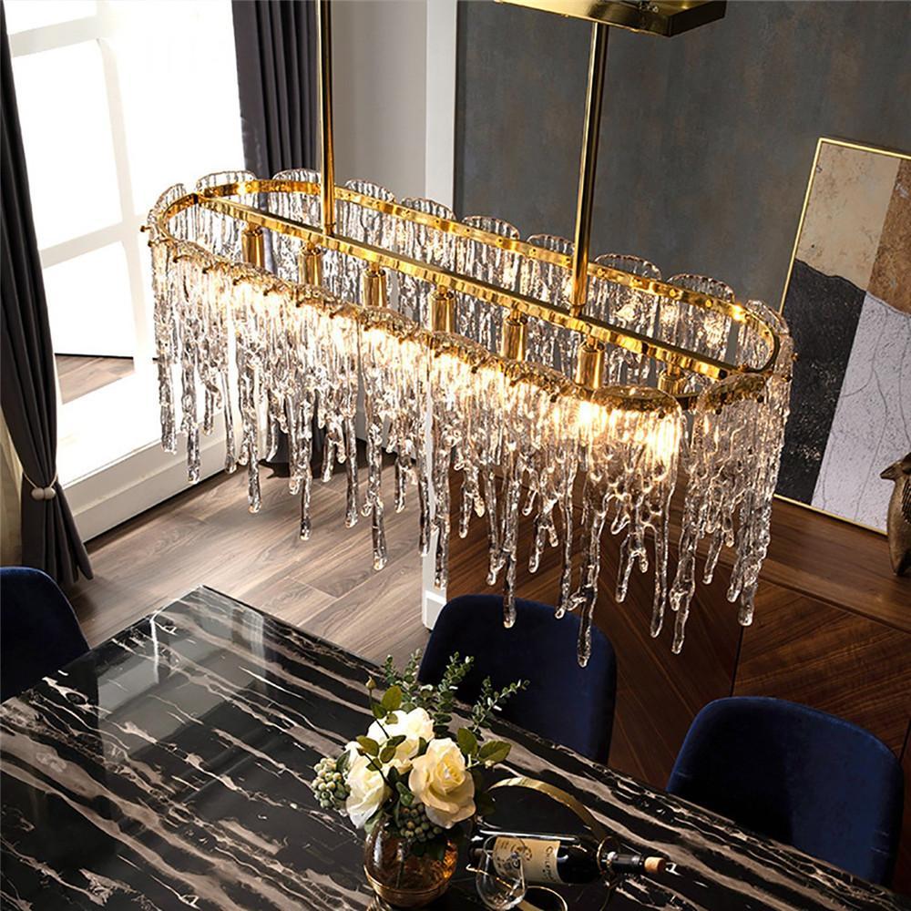 Rectangular Icicle Glass Chandelier