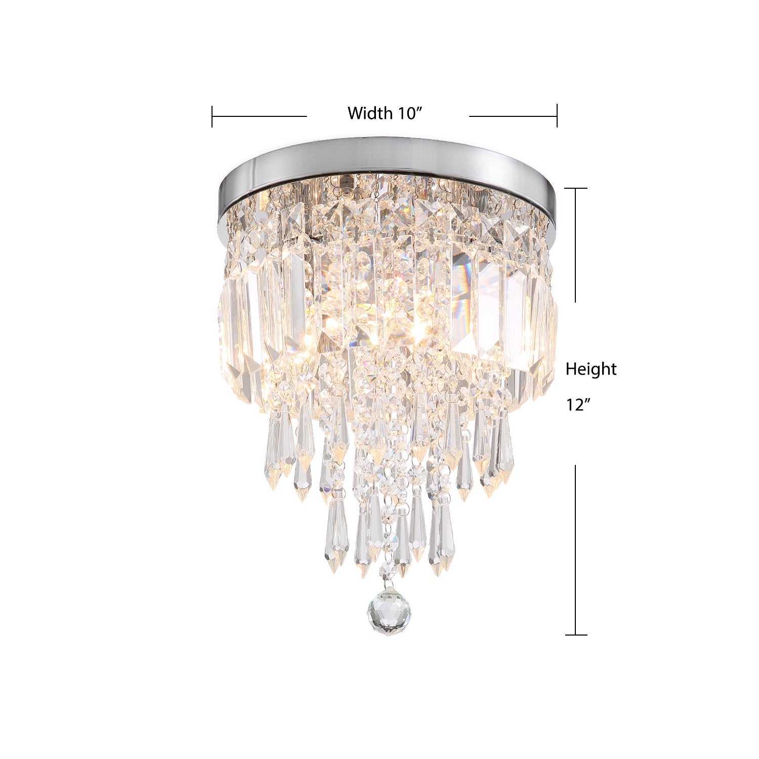 Small Modern Flush Mount Mini Crystal Chandelier