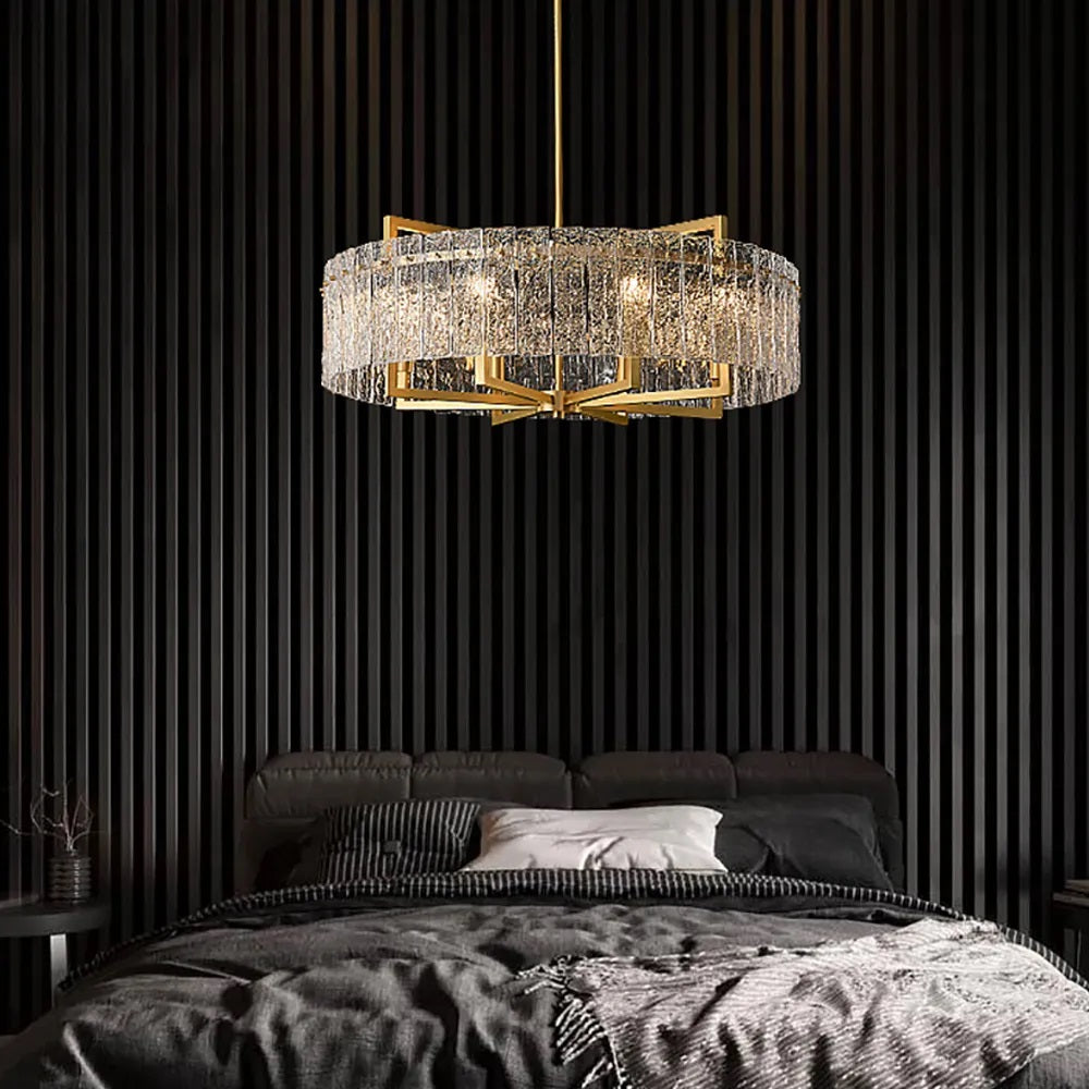 Round Brass Drum Chandelier