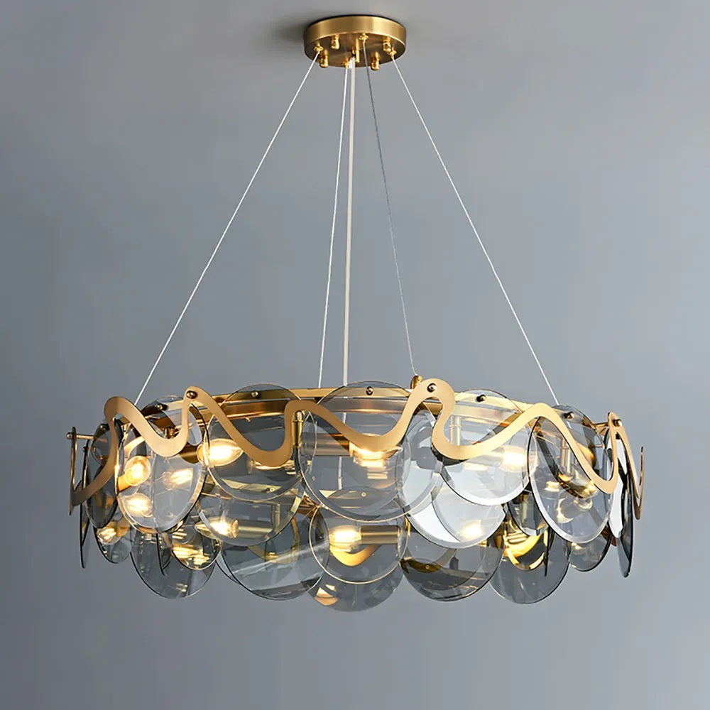 Smokey Gray Glass Chandelier