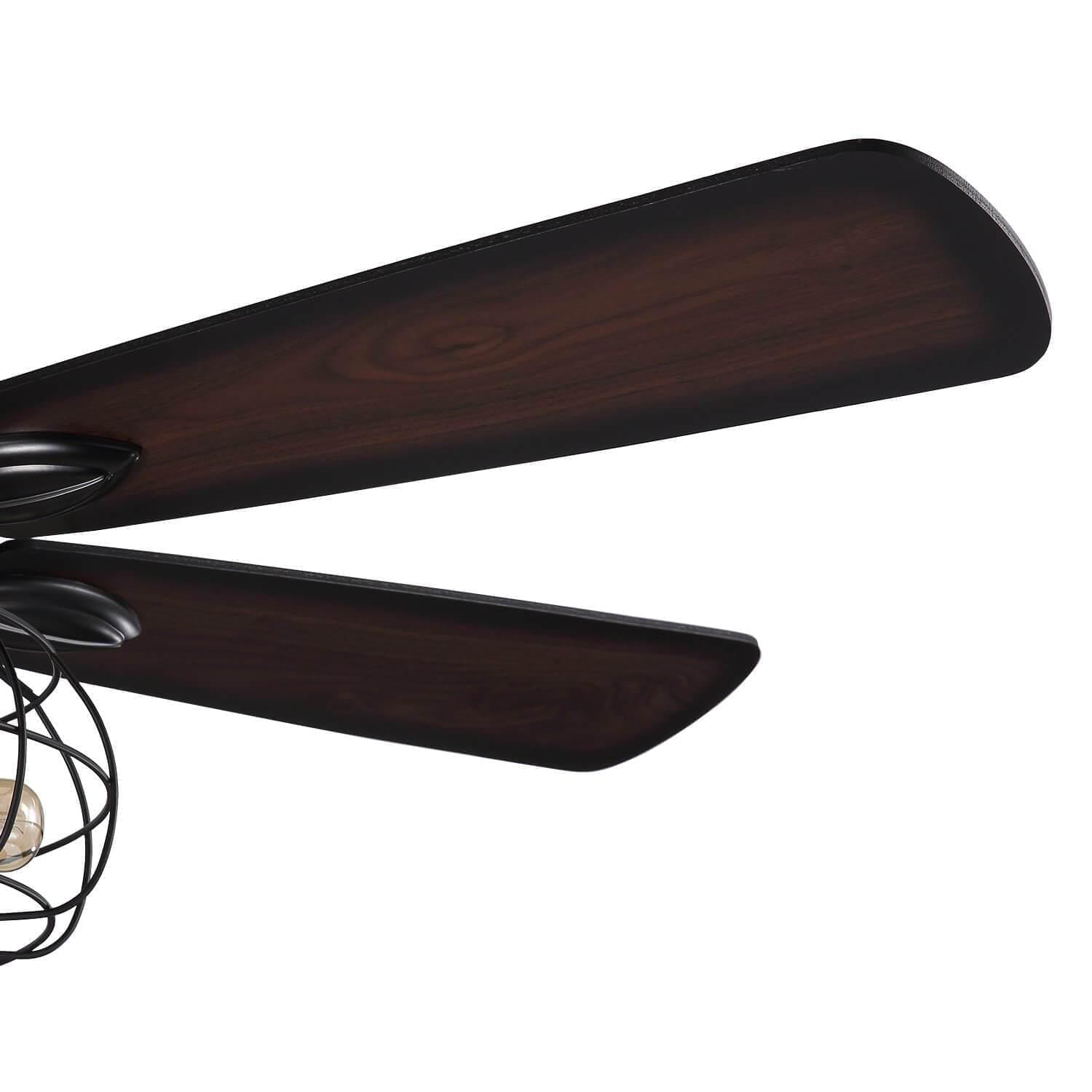 5 - Blade Industrial Caged Ceiling Fan With Remote Control