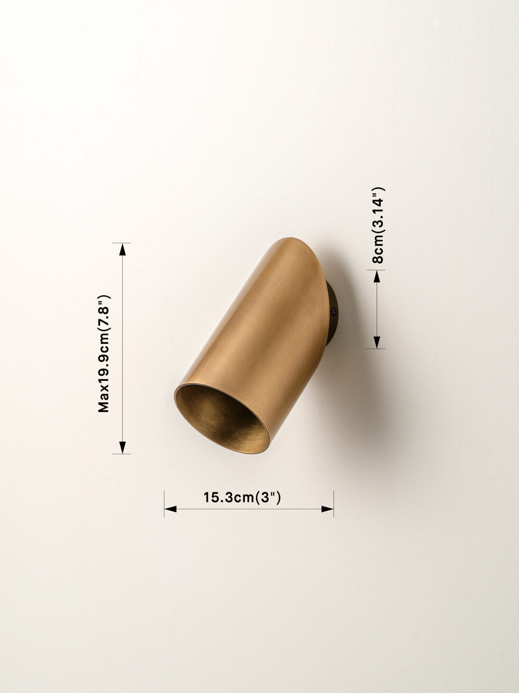 Guilla - brass angled cylinder spot light