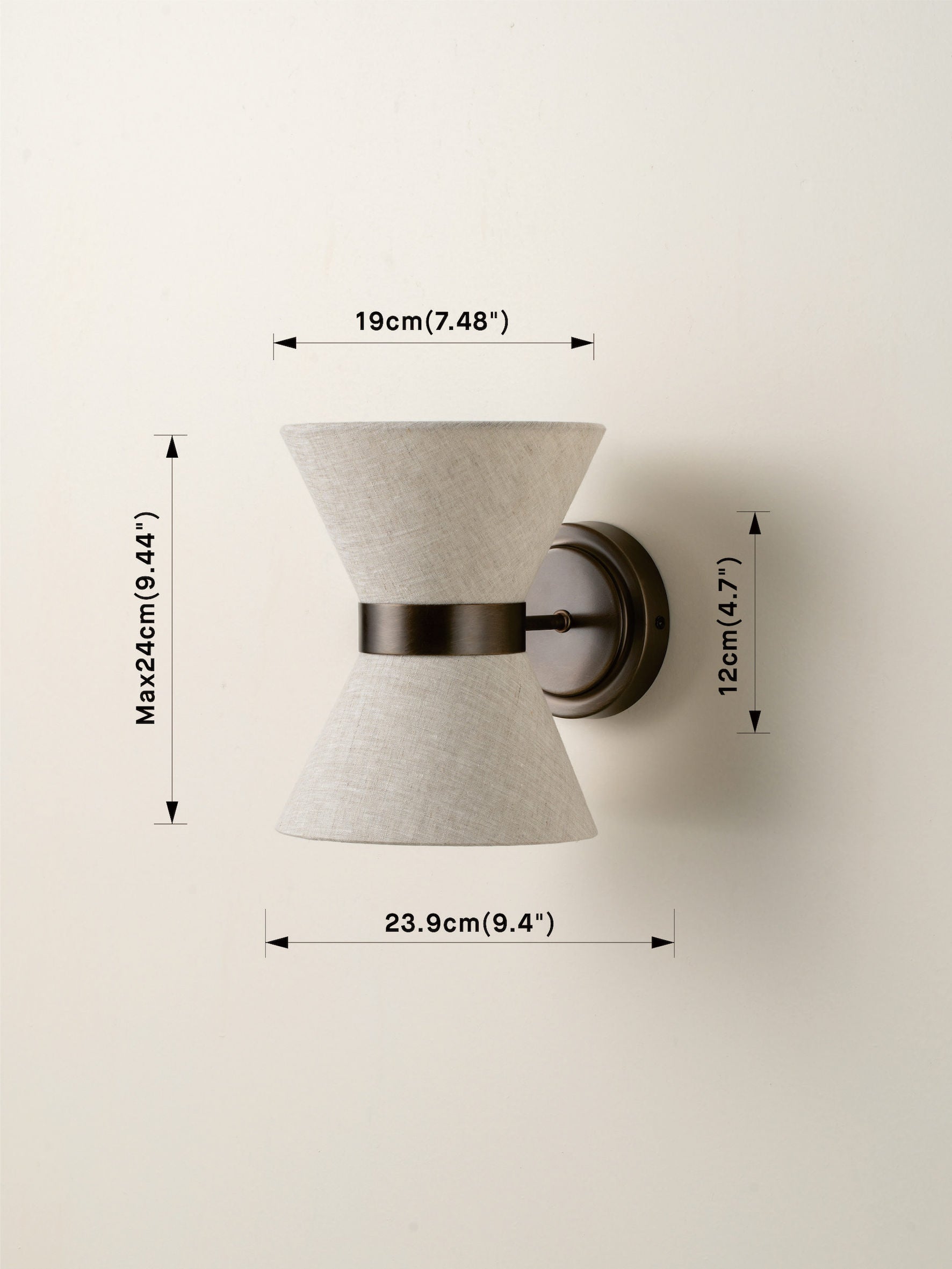 Renwick - linen and bronze wall light