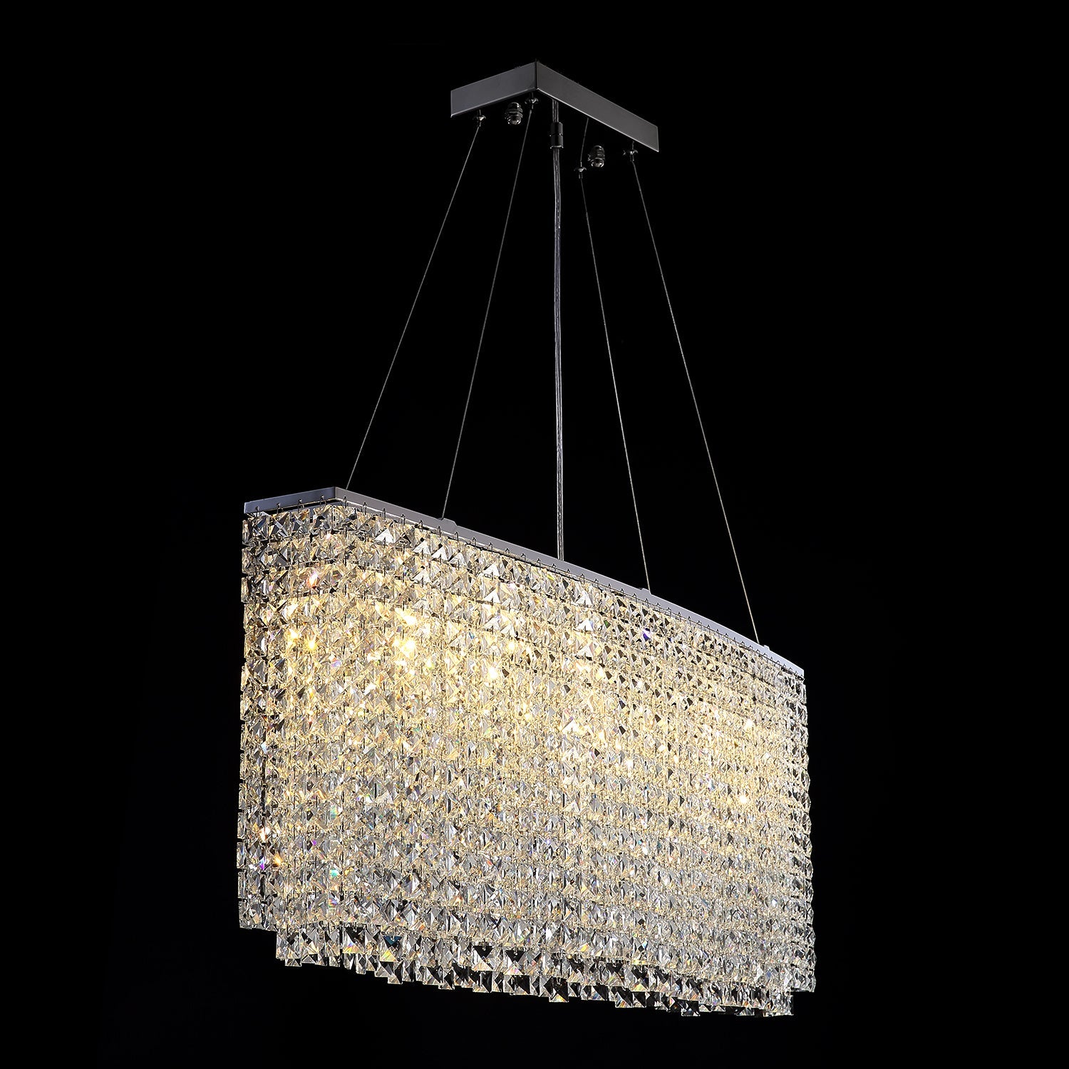 Rectangular Raindrop Crystal Pendant Light