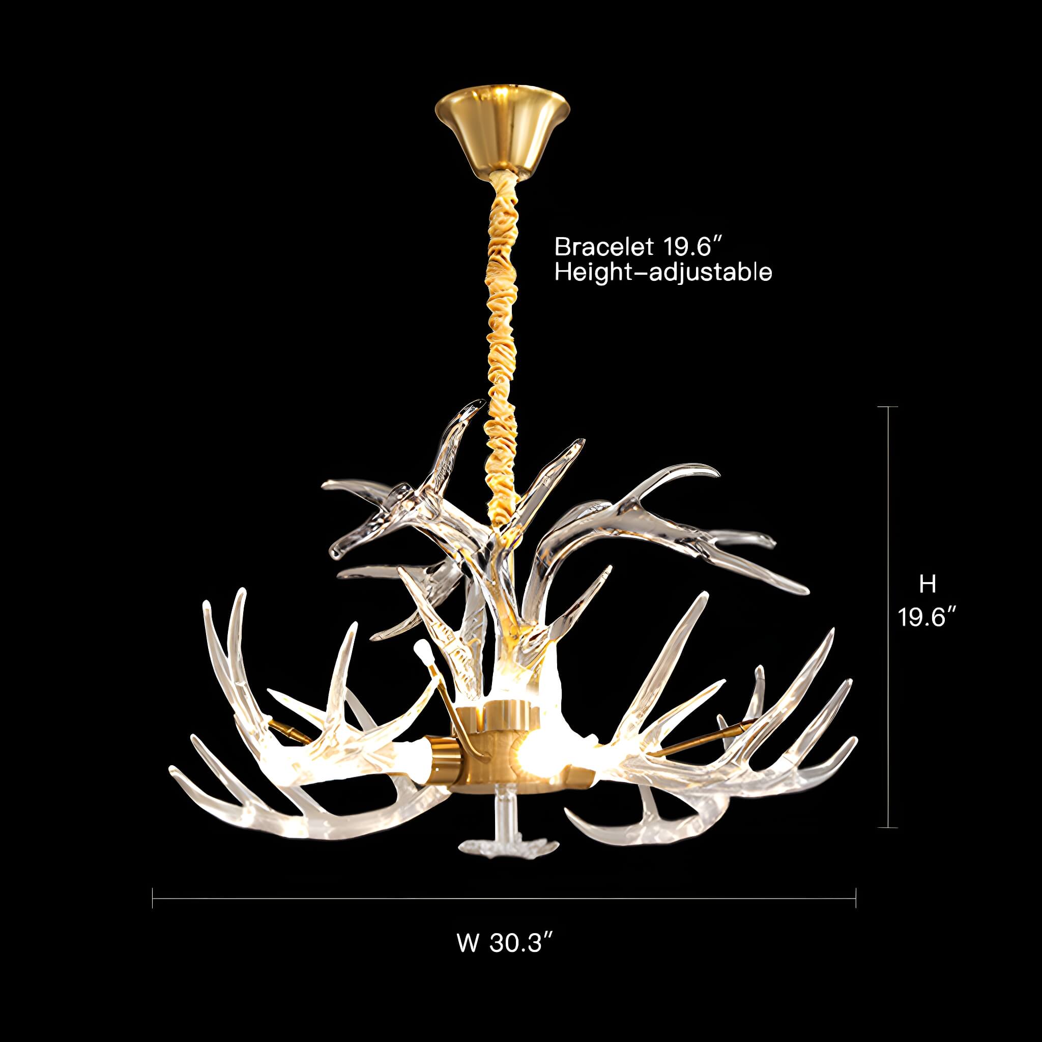 7-Light Resin Deer Horn Antler Ceiling