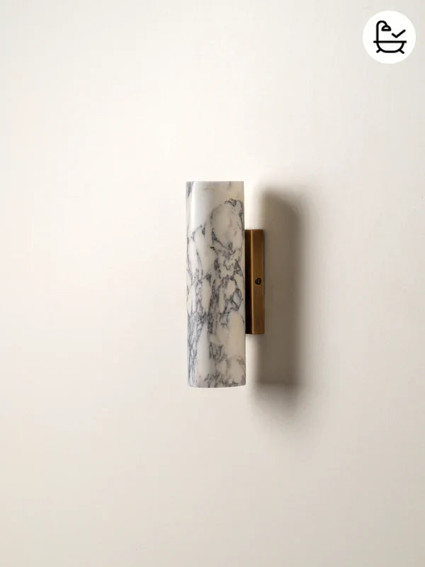 Calla - 2 light Calacatta marble and aged brass wall light