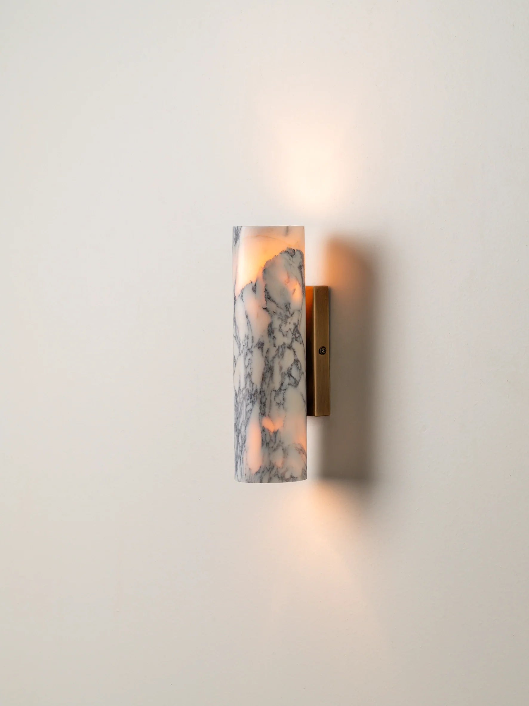 Calla - 2 light Calacatta marble and aged brass wall light