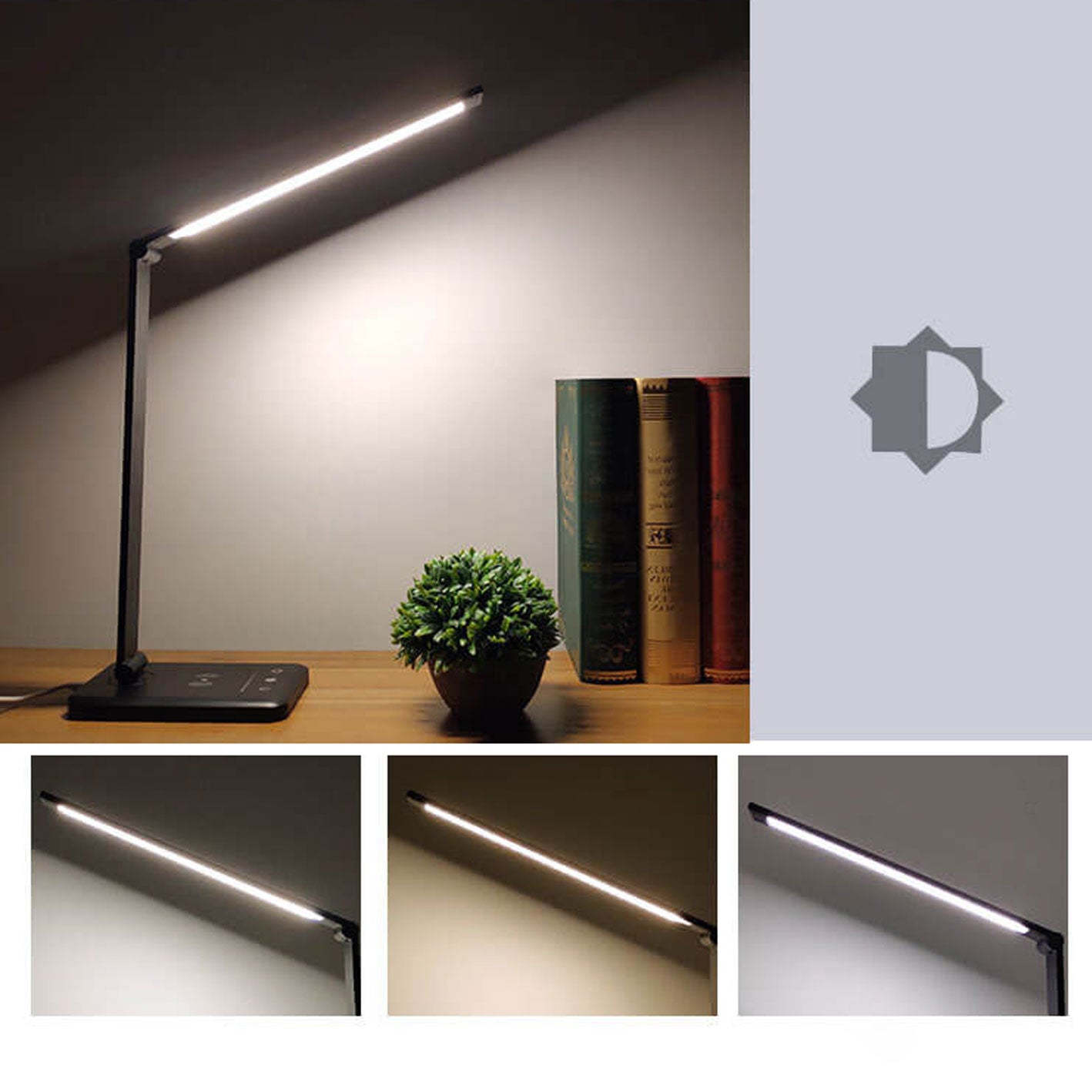 Collapsible Wireless Rechargeable LED Eye Protection Desk Lamp