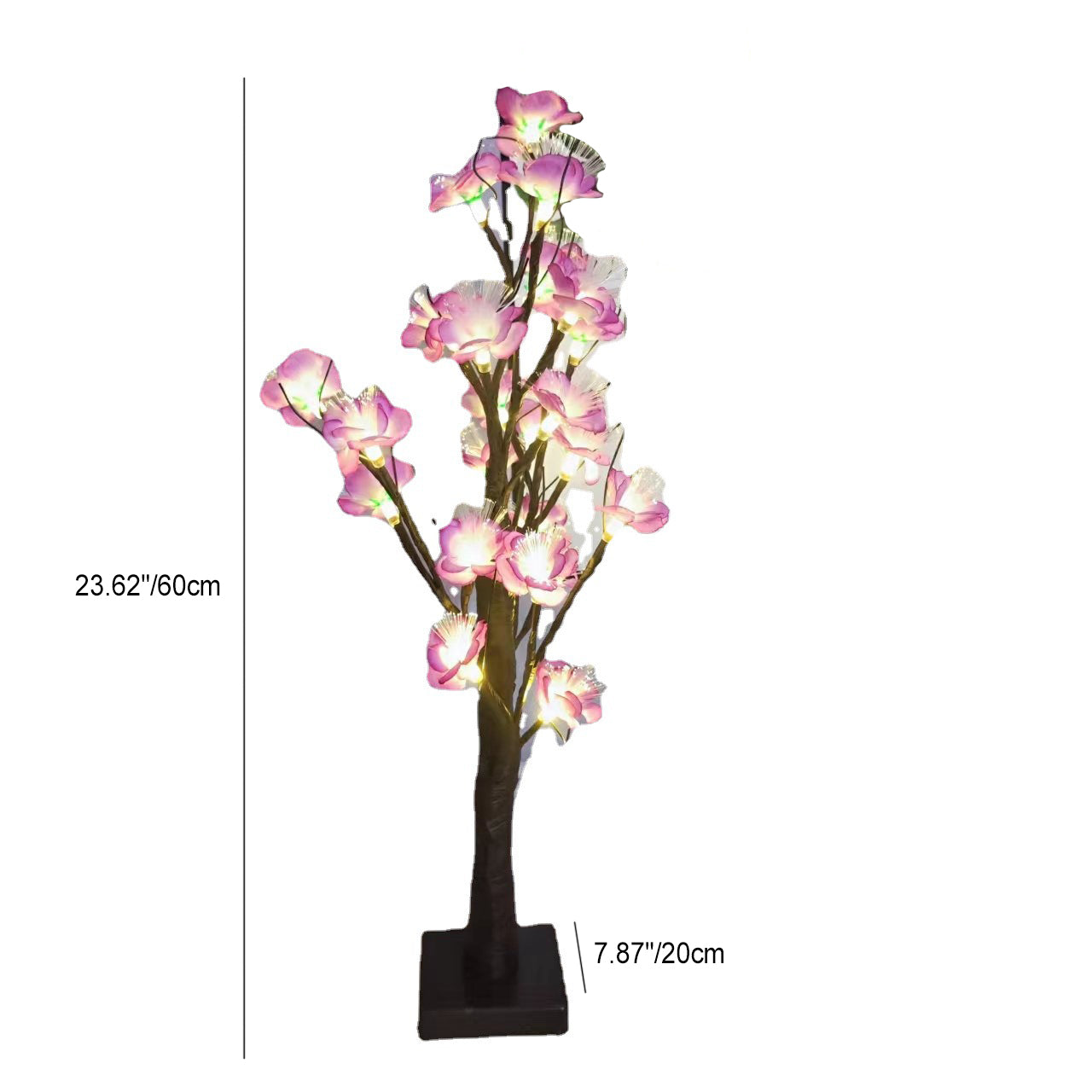 Contemporary Creative Plastic Artificial Rose Tree LED Table Lamp for Bedroom