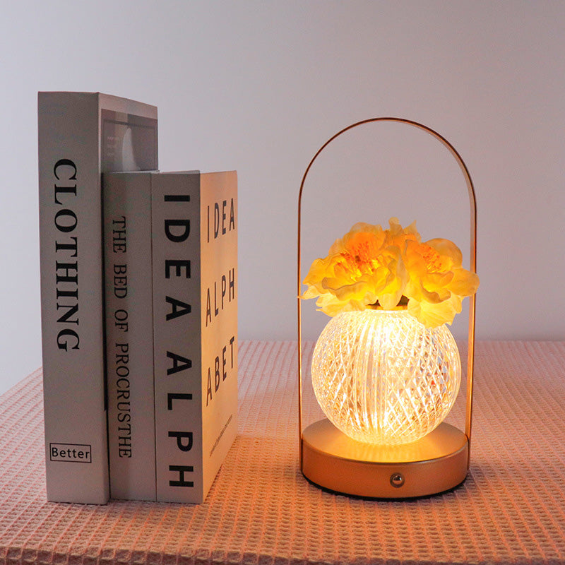 Contemporary Creative Round Plastic LED Table Lamp for Bedroom