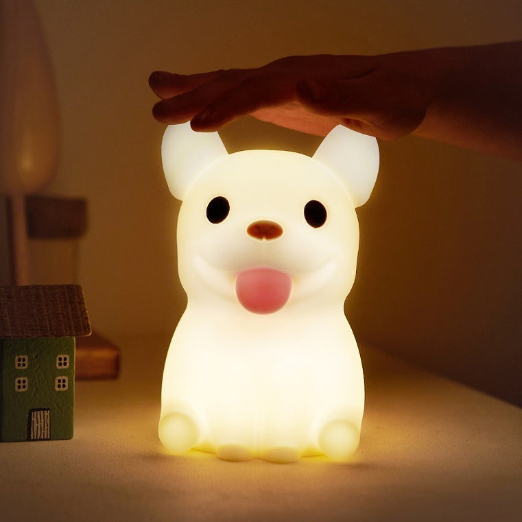 Contemporary Creative Kids Rechargeable Bulldog LED Table Lamp Night Light for Bedside