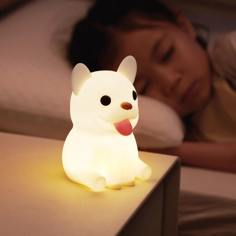 Contemporary Creative Kids Rechargeable Bulldog LED Table Lamp Night Light for Bedside