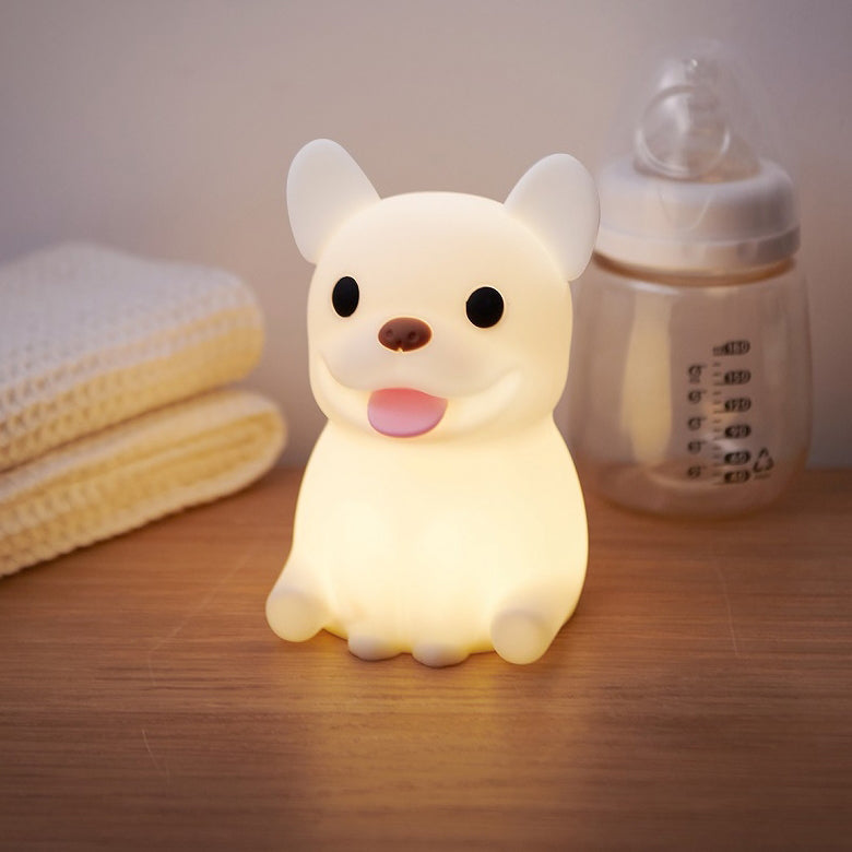 Contemporary Creative Kids Rechargeable Bulldog LED Table Lamp Night Light for Bedside