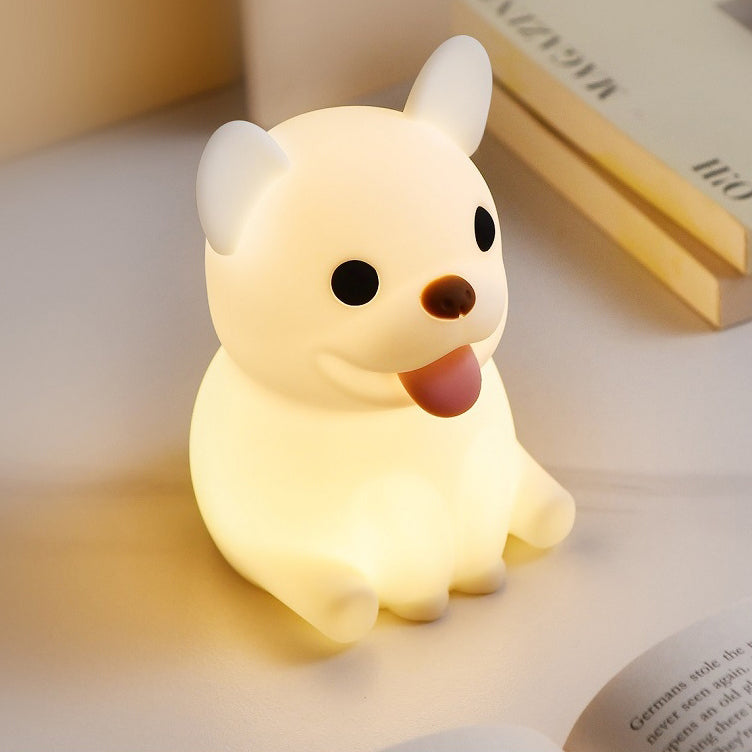 Contemporary Creative Kids Rechargeable Bulldog LED Table Lamp Night Light for Bedside