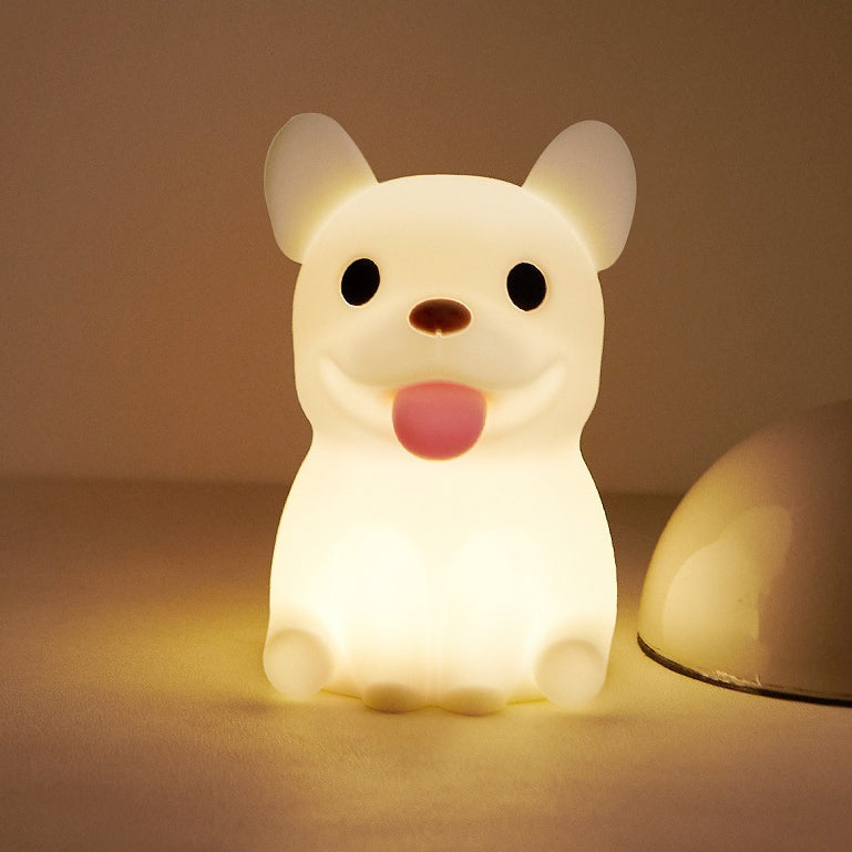 Contemporary Creative Kids Rechargeable Bulldog LED Table Lamp Night Light for Bedside