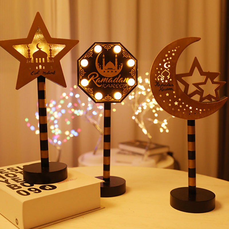 Contemporary Creative Battery Decorative Moon Star LED Table Lamp for Bedroom