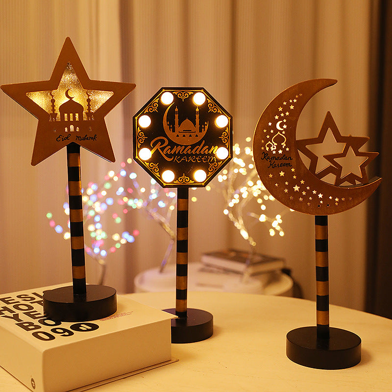 Contemporary Creative Battery Decorative Moon Star LED Table Lamp for Bedroom