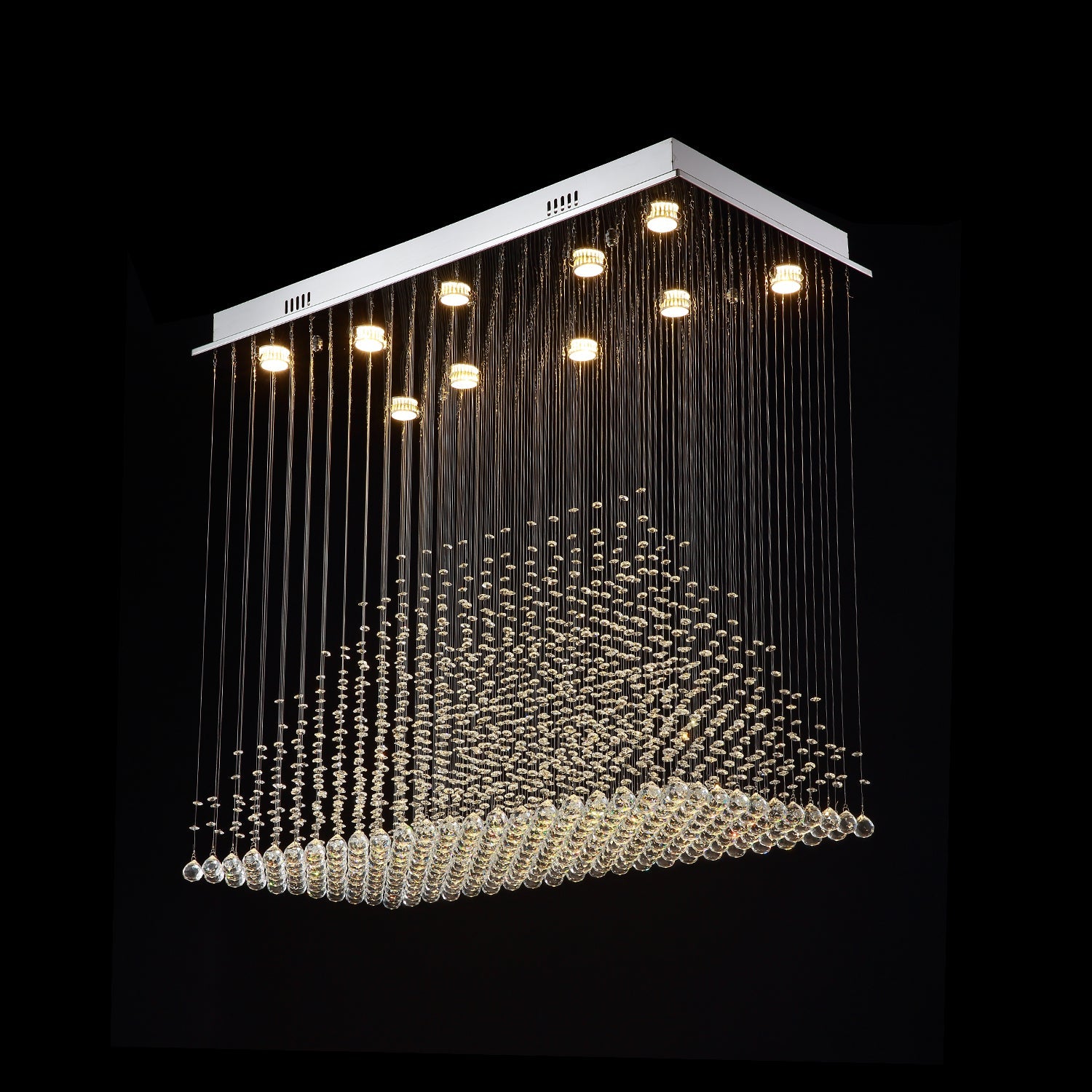 Rectangular Base Pyramid Raindrop Crystal Ceiling Lights