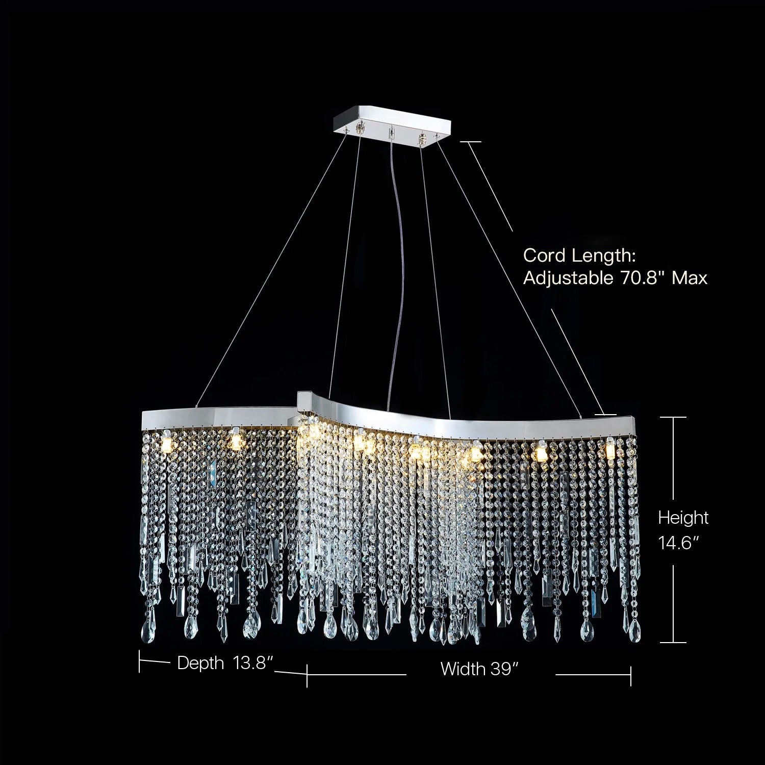 Tassels Linear Crystal Chandeliers Lights