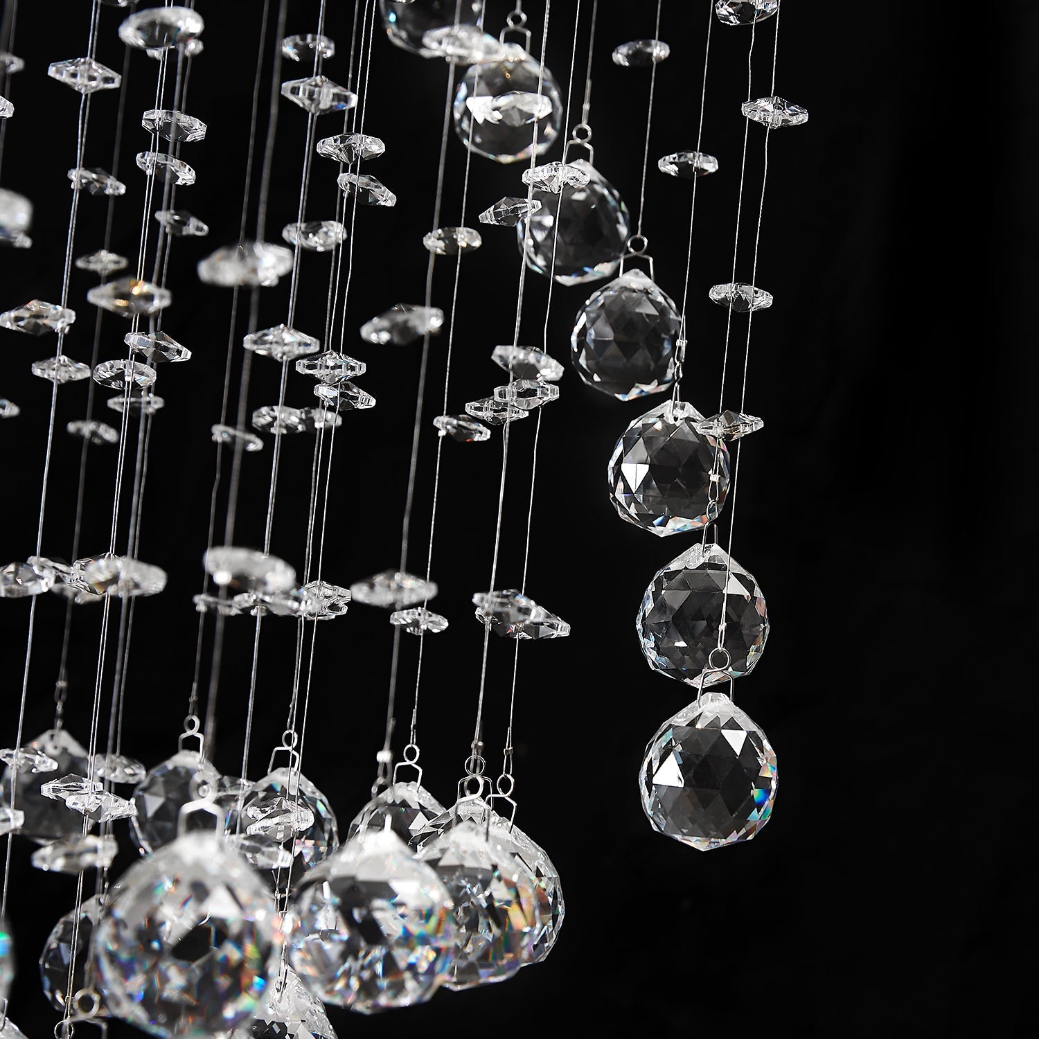 Large Raindrop Crystal Chandelier Ball Shape