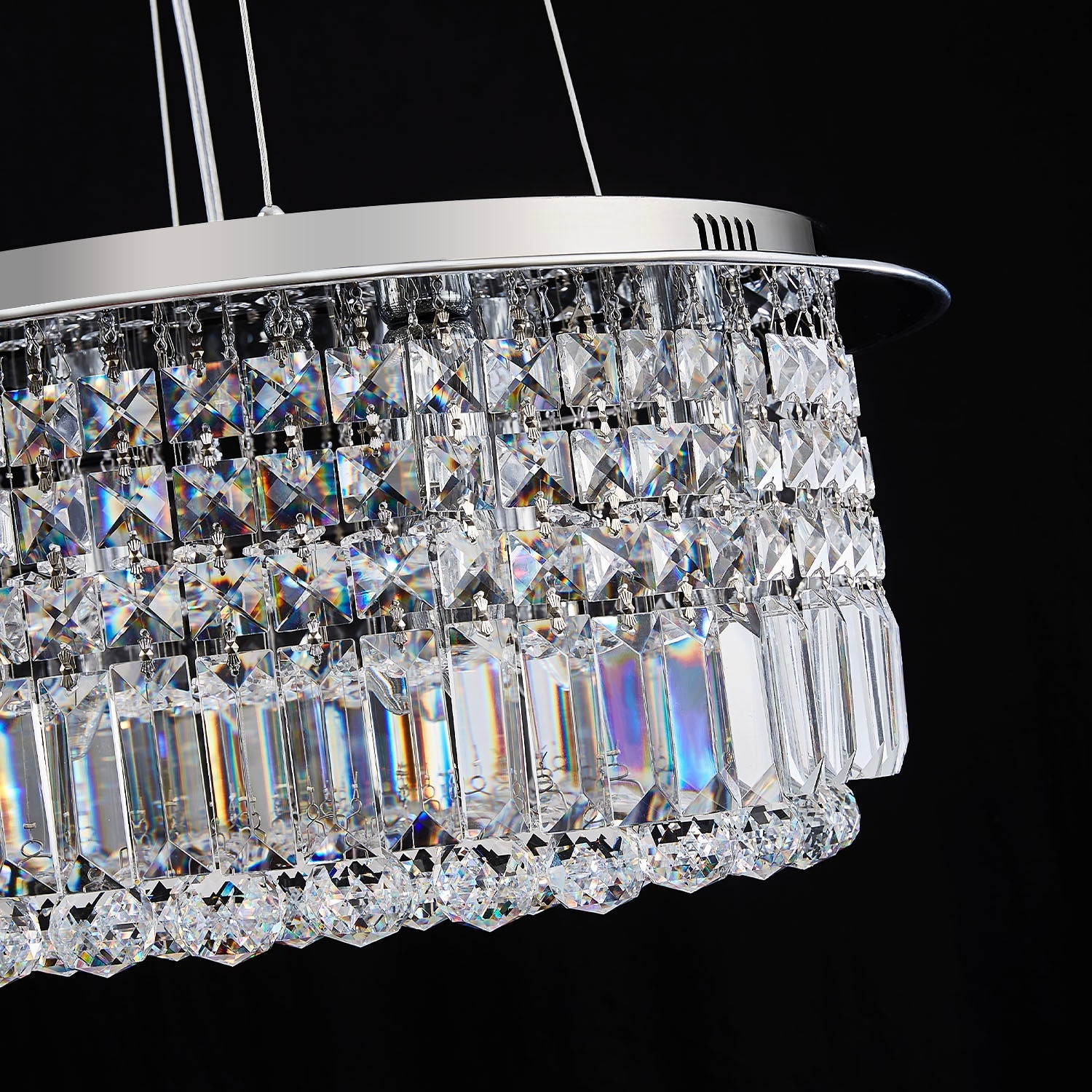 Modern Round Drum Crystal Chandelier