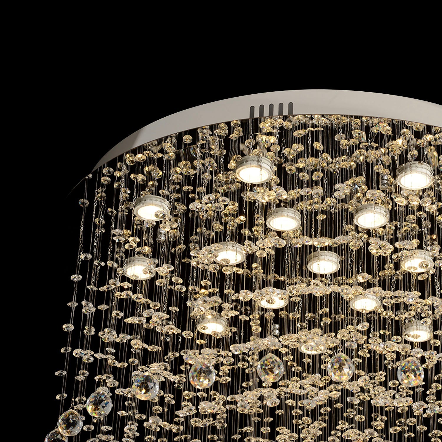 Round Raindrop Crystal Chandelier - Ceiling Light